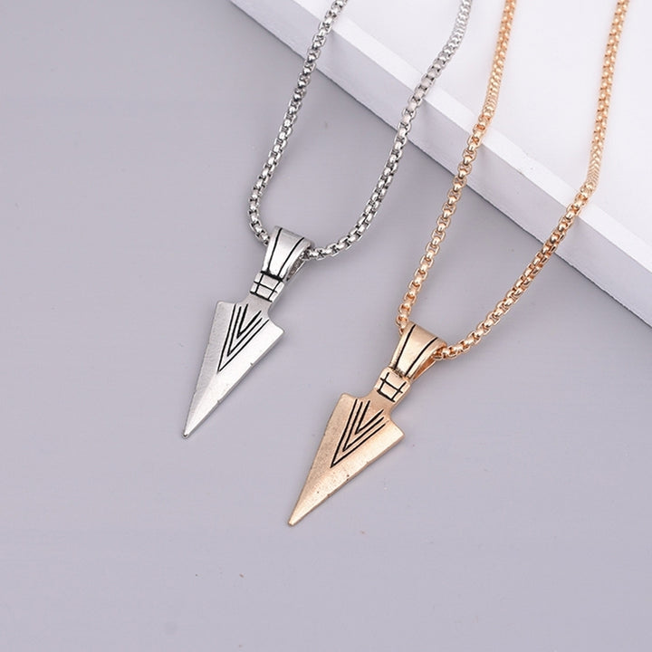 Fashion Men Arrow Head Pendant Necklace Street Party Long Chain Jewelry Gift Image 6