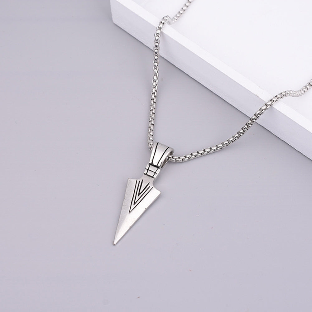 Fashion Men Arrow Head Pendant Necklace Street Party Long Chain Jewelry Gift Image 8