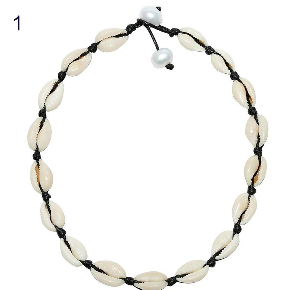 Fashion Women Cowrie Shell Faux Pearl Charm Necklace Anklets Ankle Bracelet Gift Image 3