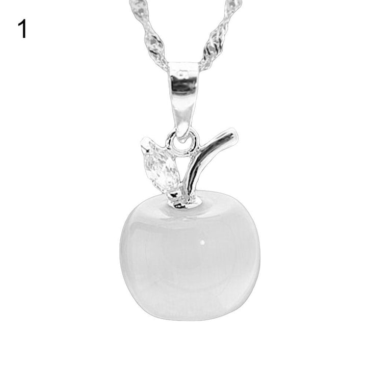 Fashion Apple Faux Opal CZ Pendant Earrings Necklace Women Party Jewelry Gift Image 12