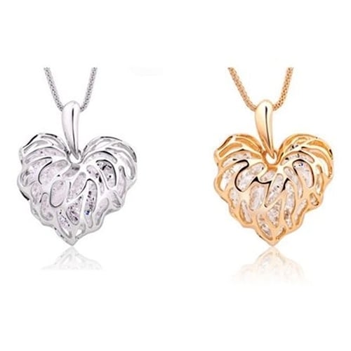 Women Fashion Hollow Heart Bib Statement Long Sweater Chain Necklace Jewelry Image 8