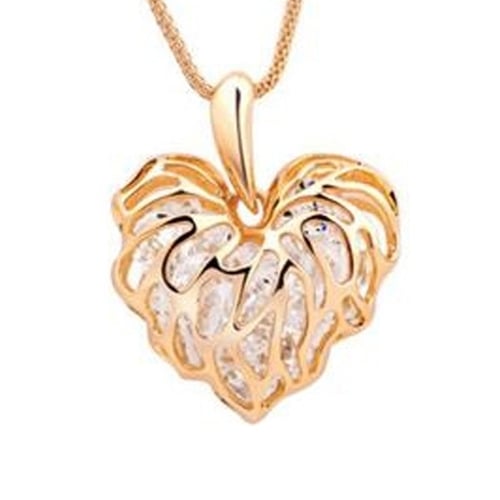 Women Fashion Hollow Heart Bib Statement Long Sweater Chain Necklace Jewelry Image 10