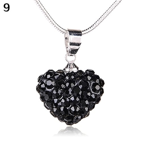 Womens Fashion Sweet Inlaid Rhinestone Love Heart Pendant Short Necklace Gift Image 1