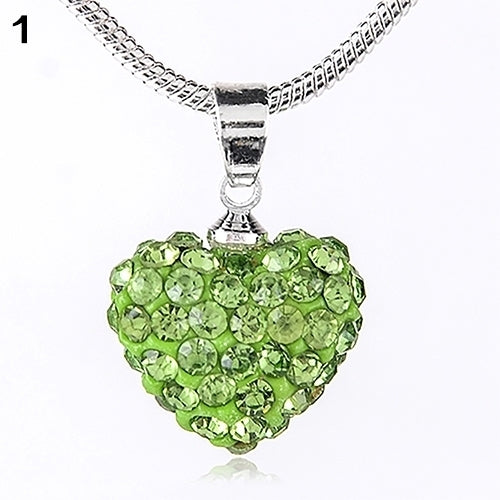 Womens Fashion Sweet Inlaid Rhinestone Love Heart Pendant Short Necklace Gift Image 4