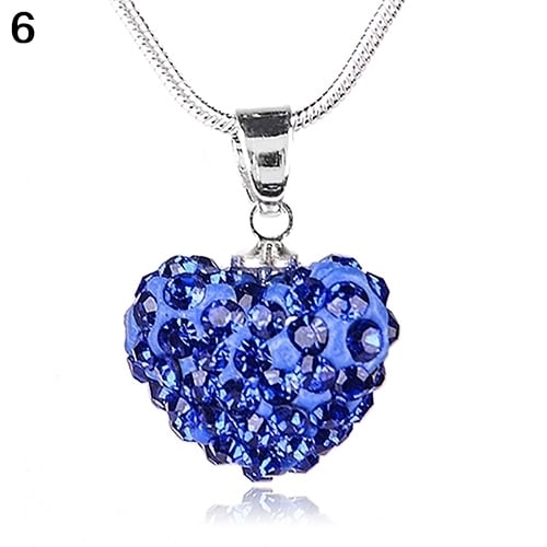 Womens Fashion Sweet Inlaid Rhinestone Love Heart Pendant Short Necklace Gift Image 8