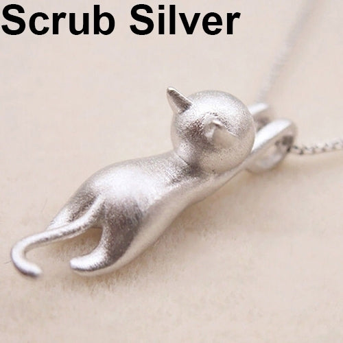 Women Fashion 925 Sterling Silver Chain Cat Pendant Necklace Jewelry Charm Image 2