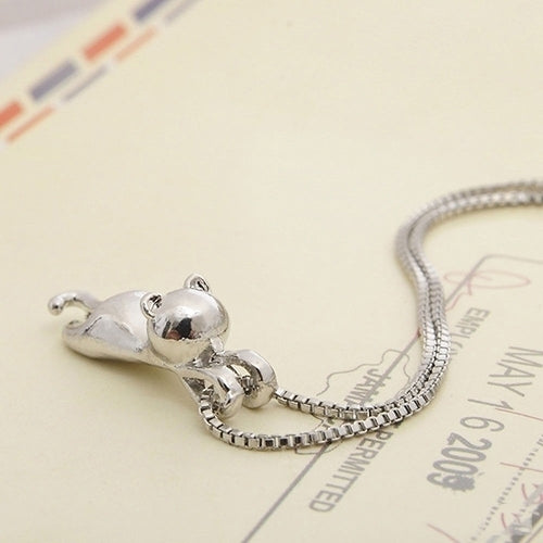 Women Fashion 925 Sterling Silver Chain Cat Pendant Necklace Jewelry Charm Image 8