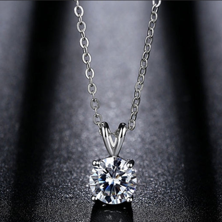 Women Fashion Stereoscopic Rhinestone Pendant Silver Plated Chain Necklace Gift Image 1