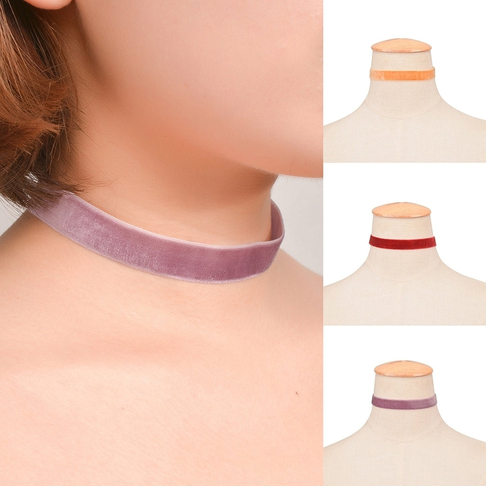 Gothic Soft Velvet Solid Color Choker Necklace Lady Girl Club Dance Jewelry Gift Image 2