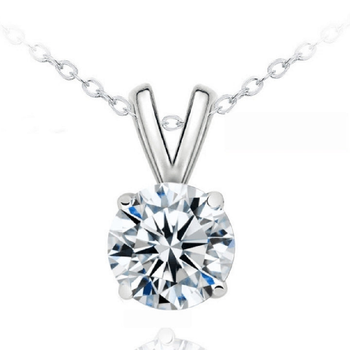 Women Fashion Stereoscopic Rhinestone Pendant Silver Plated Chain Necklace Gift Image 4