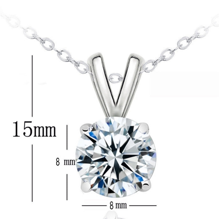 Women Fashion Stereoscopic Rhinestone Pendant Silver Plated Chain Necklace Gift Image 8