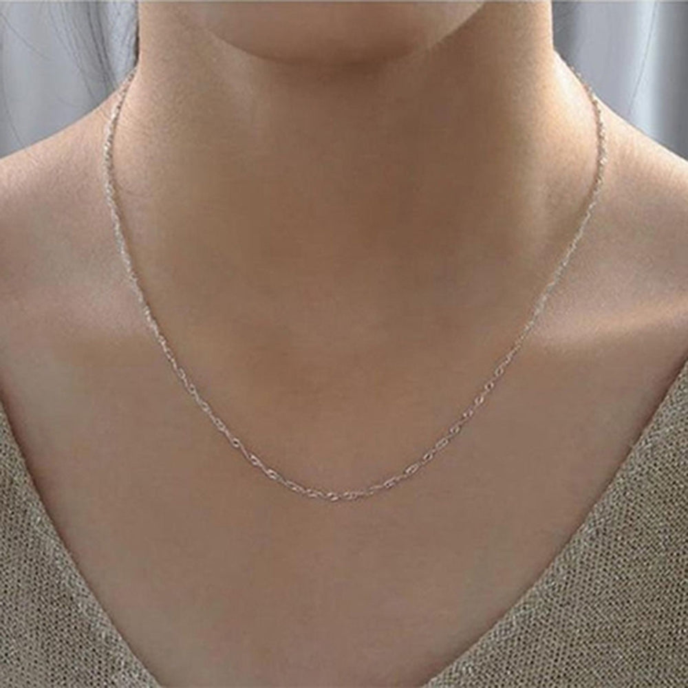 18/16 inch Fashion Box Snake Chain Silver Plated Necklace for DIY Jewelry Making Image 2