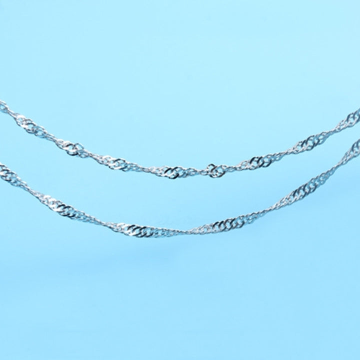 18/16 inch Fashion Box Snake Chain Silver Plated Necklace for DIY Jewelry Making Image 7