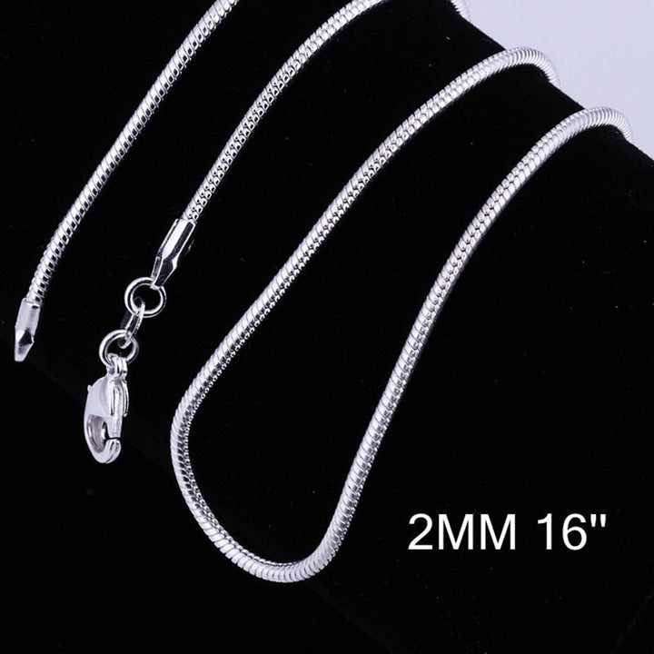 16 Inch - 24 Inch Women Fashion Silver Plated Snake Chain Necklace Jewelry Image 8