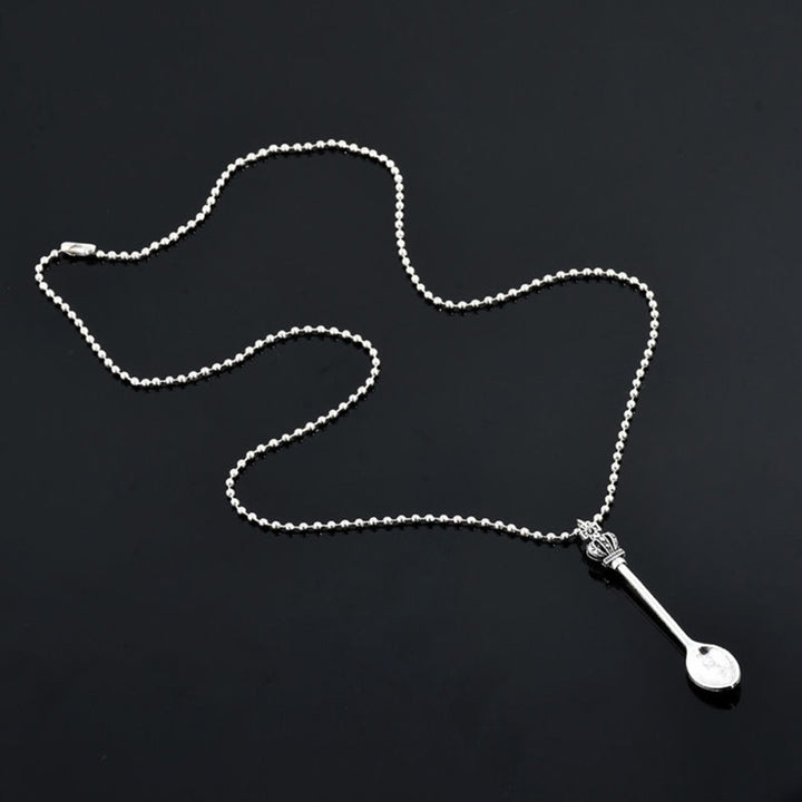 Fashion Crown Mini Tea Spoon Alloy Pendant Chain Necklace Womens Jewelry Gift Image 3