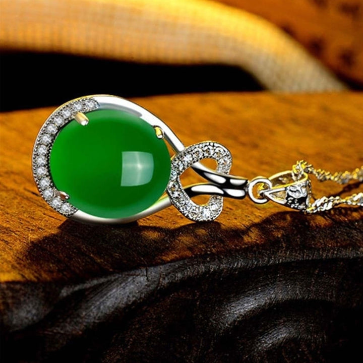 Natural Emerald Luxurious Pendant Wedding Party Charming Women Jewelry Gift Image 3