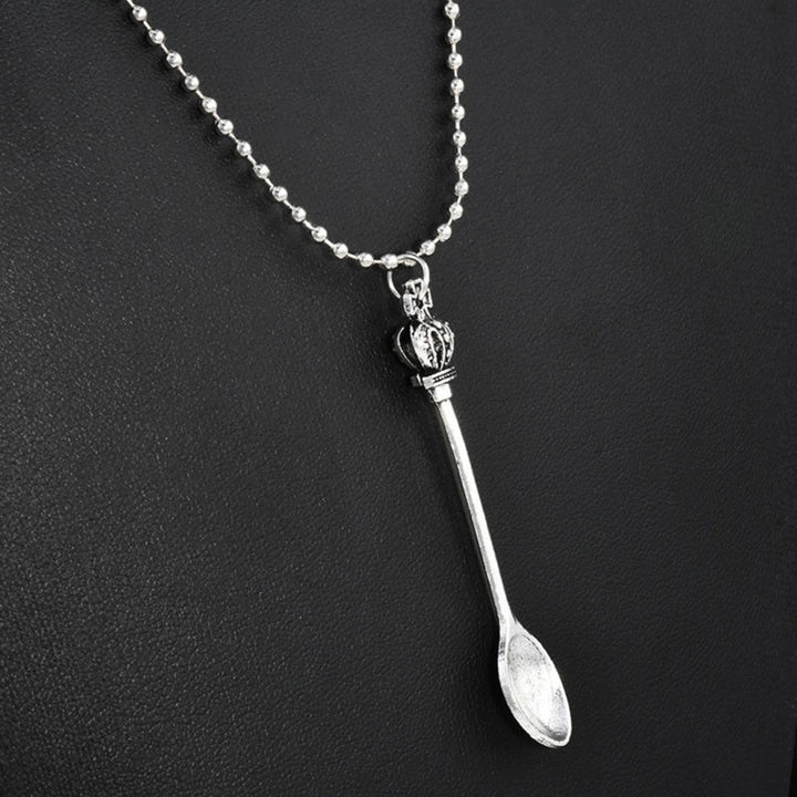 Fashion Crown Mini Tea Spoon Alloy Pendant Chain Necklace Womens Jewelry Gift Image 8