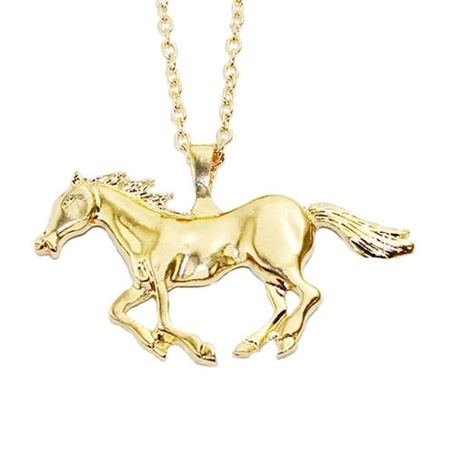 Womens Luxury Running Horse Pendant Long Sweater Chain Necklace Fashion Jewelry Image 2