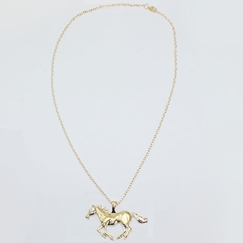 Womens Luxury Running Horse Pendant Long Sweater Chain Necklace Fashion Jewelry Image 3