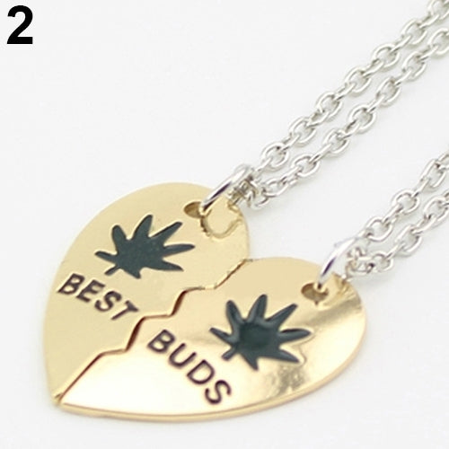 Cool Leaf Loving Heart Pendant Chain Unisex Exaggerated Choker Necklace Image 3