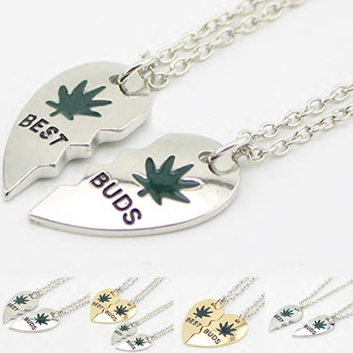 Cool Leaf Loving Heart Pendant Chain Unisex Exaggerated Choker Necklace Image 4