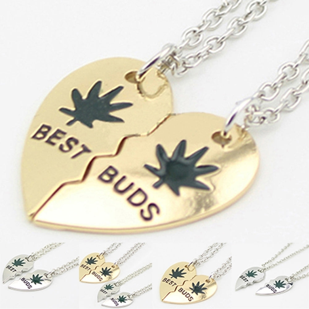 Cool Leaf Loving Heart Pendant Chain Unisex Exaggerated Choker Necklace Image 6