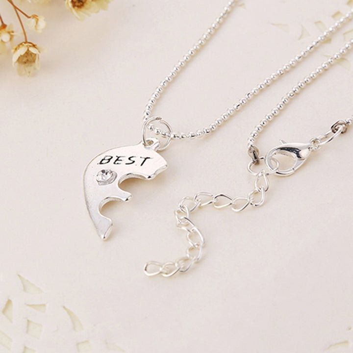 3Pcs Broken Heart Shape Carved Letters Best Friends Forever Chain Set for Dating Image 4