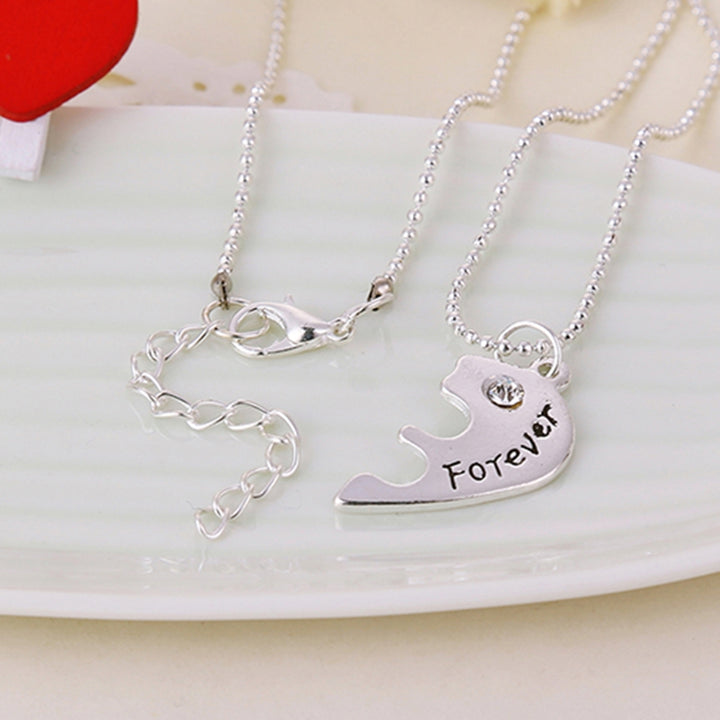 3Pcs Broken Heart Shape Carved Letters Best Friends Forever Chain Set for Dating Image 7