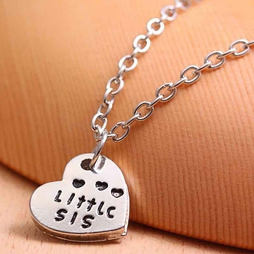 Broken Heart Sisters Matching Big Middle Little Sister Letter Carved Love Necklace Image 9