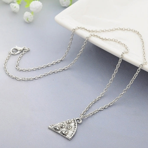 6 Pcs Fashion Pizza Slice Pendants Necklaces Creative Friendship Couple Necklace Image 7