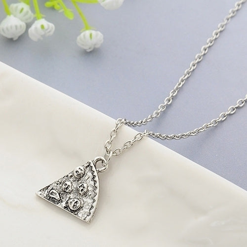 6 Pcs Fashion Pizza Slice Pendants Necklaces Creative Friendship Couple Necklace Image 8