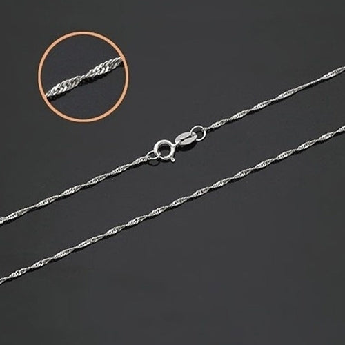 Womens Silver Plated Water Wave DIY Chain Necklace Jewelry Charms for Party Prom Image 7