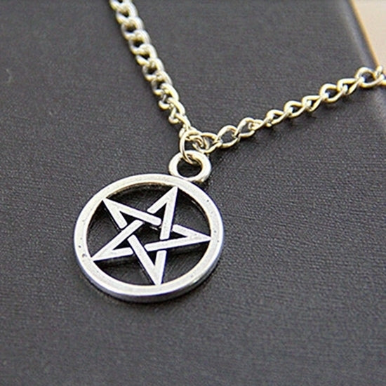 Women Men Round Hollow Star Pentagram Pendant Necklace Xmas Gift Cool Jewelry Image 7