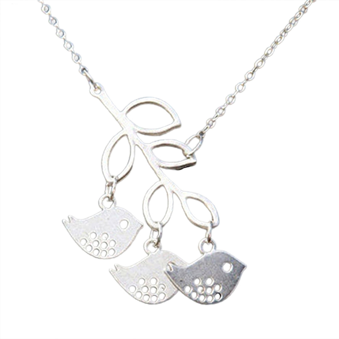 Women Fashion Cute Leaf Bird Owl Love Pendant Clavicle Necklace Jewelry Charm Chain Gift for Party Image 2