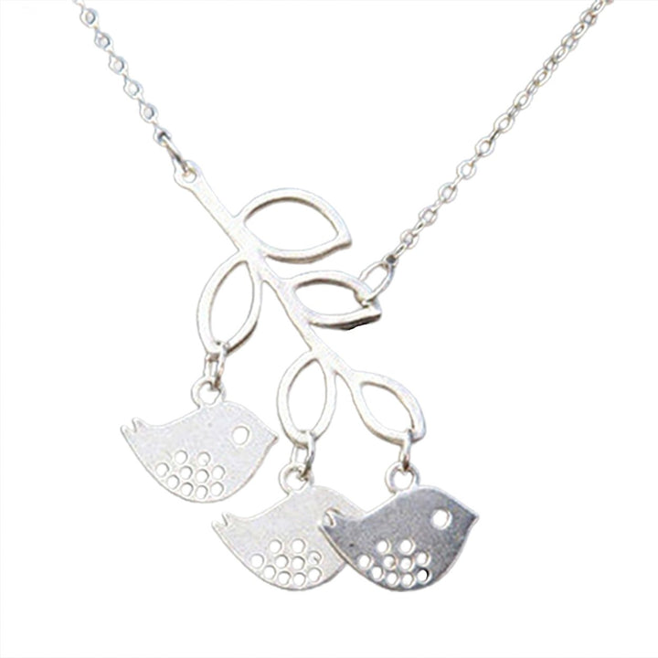 Women Fashion Cute Leaf Bird Owl Love Pendant Clavicle Necklace Jewelry Charm Chain Gift for Party Image 1