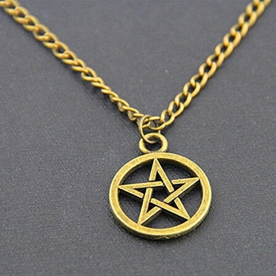 Women Men Round Hollow Star Pentagram Pendant Necklace Xmas Gift Cool Jewelry Image 10