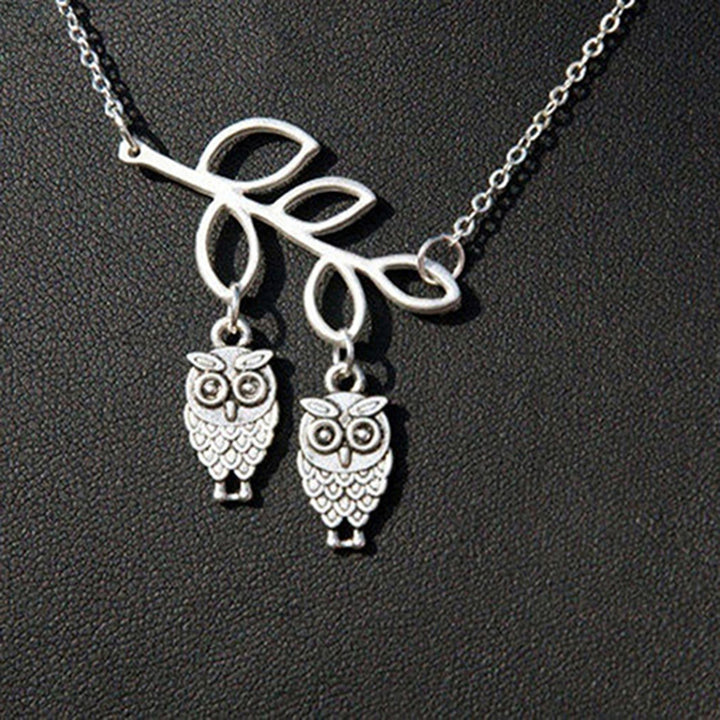 Women Fashion Cute Leaf Bird Owl Love Pendant Clavicle Necklace Jewelry Charm Chain Gift for Party Image 4