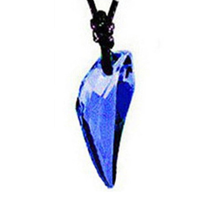 Women Men Fashion Wolf Tooth Rhinestone Pendant Adjustable Black Cord Necklace Image 3