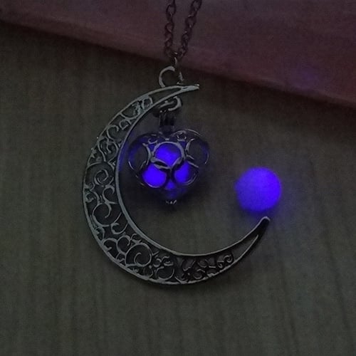 Moon Glowing Turquoise Pendant Charm Jewelry Chain Necklace Halloween Gifts Image 8