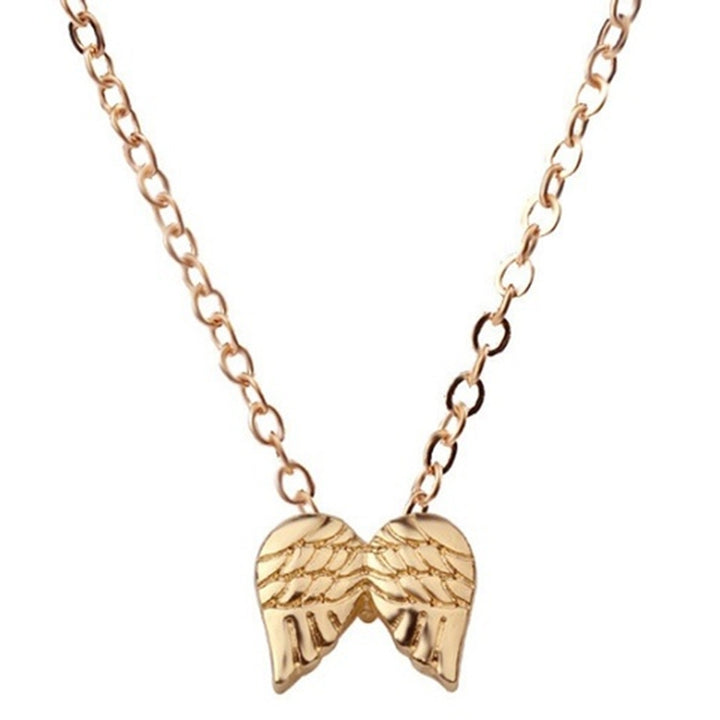 Women Gold Plated Angel Wings Pendant Clavicle Alloy Chain Necklace Jewelry Image 4