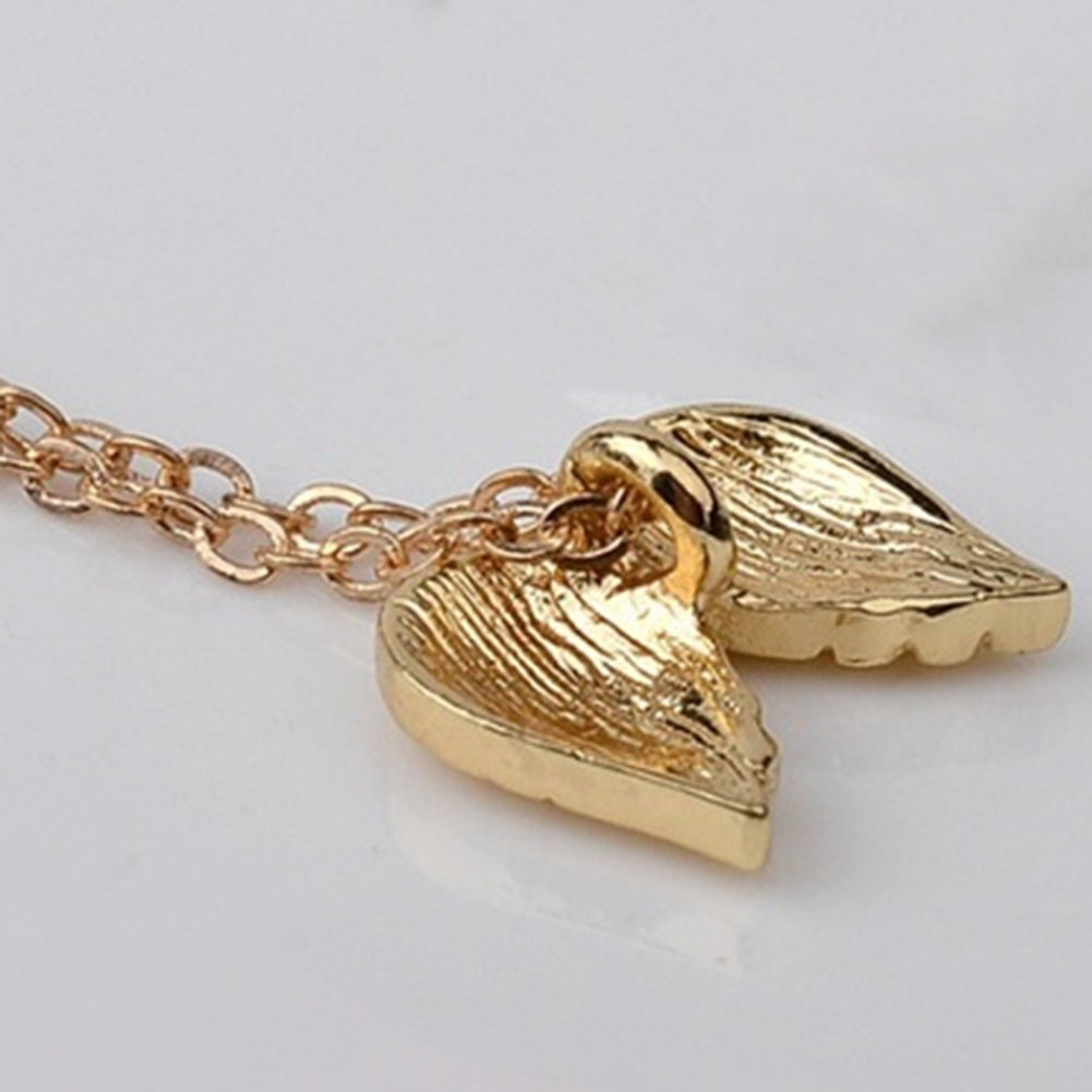 Women Gold Plated Angel Wings Pendant Clavicle Alloy Chain Necklace Jewelry Image 7