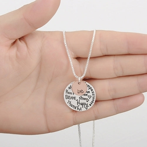 Women Two-Tone Be Graffiti Charm Pendant Necklace Sister Friendship Gift Image 4