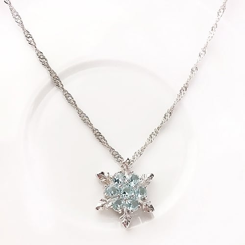 Women Fashion Shiny Rhinestone Snowflake Pendant Short Chain Choker Necklace Image 1