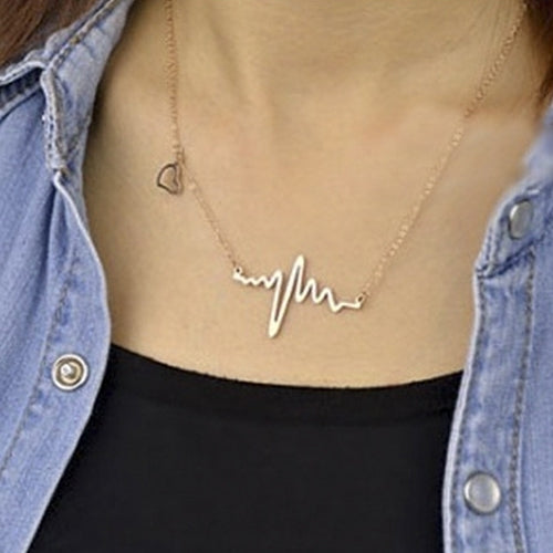 Womens Heart Beat Pendant Chain Choker Collar Bib Jewelry Clavicle Necklace Image 11