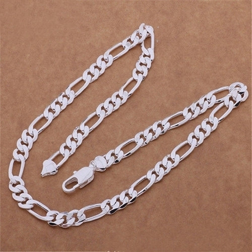 Mens Womens Fashion Simple Luxury Silver Plated Jewelry Charm Chain Necklace Image 4