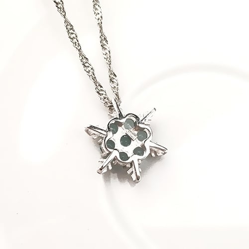 Women Fashion Shiny Rhinestone Snowflake Pendant Short Chain Choker Necklace Image 7