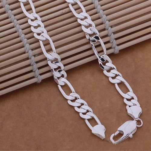 Mens Womens Fashion Simple Luxury Silver Plated Jewelry Charm Chain Necklace Image 4