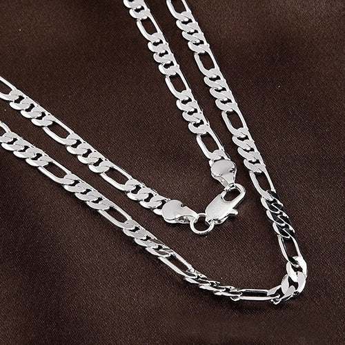 Mens Womens Fashion Simple Luxury Silver Plated Jewelry Charm Chain Necklace Image 6