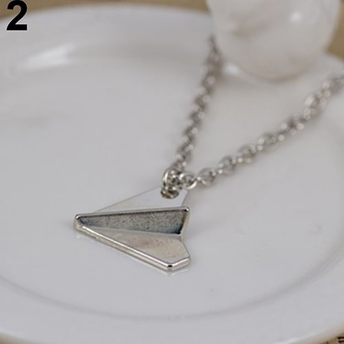 Mens Fashion Xmas Gift Jewelry Paper Plane Airplane Pendant Chain Charm Necklace Image 3