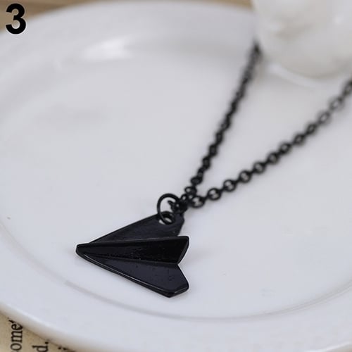 Mens Fashion Xmas Gift Jewelry Paper Plane Airplane Pendant Chain Charm Necklace Image 4